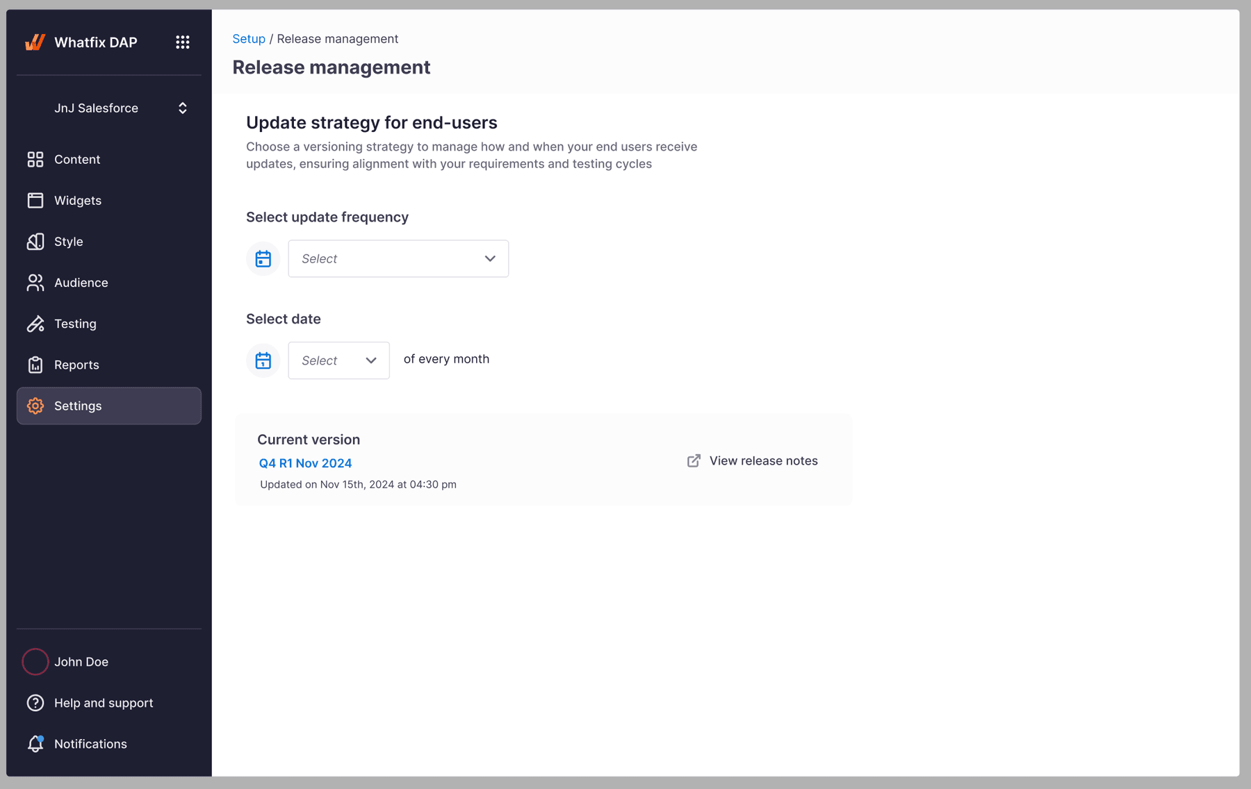 Before: the Release Management admin screen, named for the engineering event