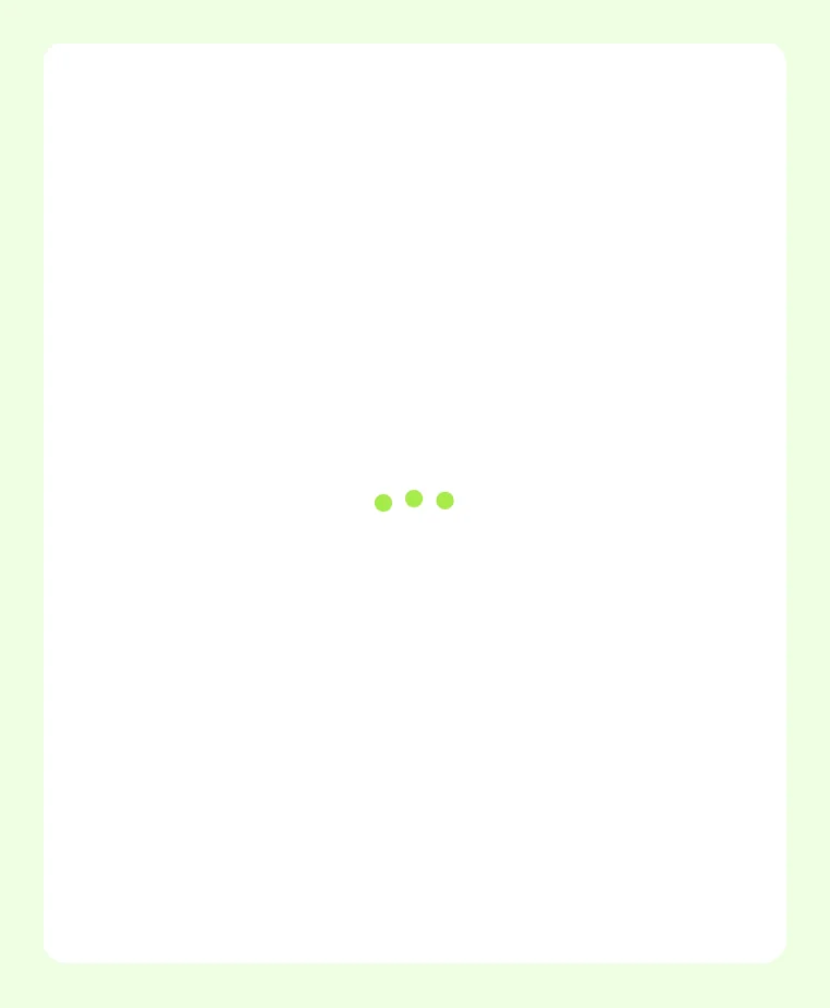 The screen that follows the PAN and date of birth page: a large empty white card with three small green dots centred in it. No heading, no label, no progress indicator and no statement of what is being checked or by whom.